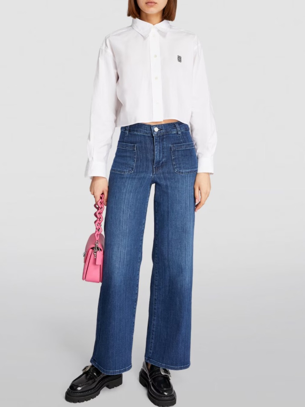 Sandro White Button-Up Shirt with Subtle Logo